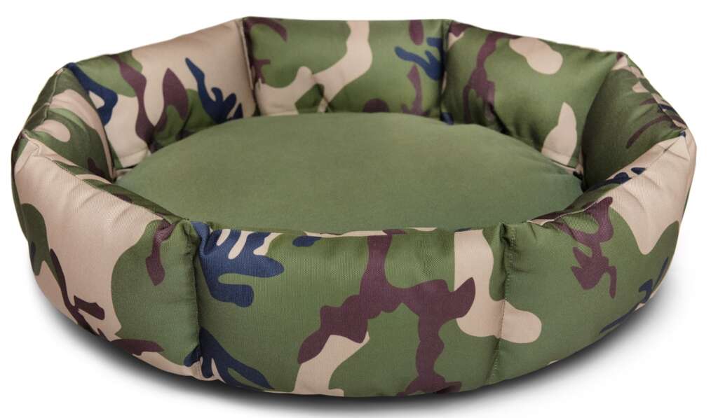 roverlund dog bed with camo pattern